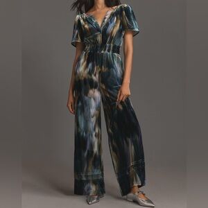 Anthropologie velvet Somerset jumpsuit